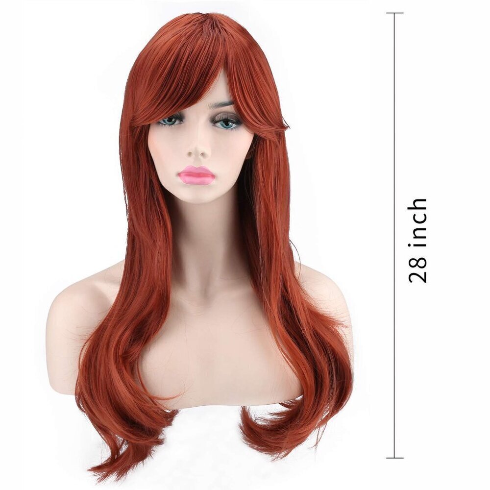 💫 Akstore Long Curly Hair Women Brown Heat Resistant 28-Inch 70cm Wig Cap - Picture 2 of 5